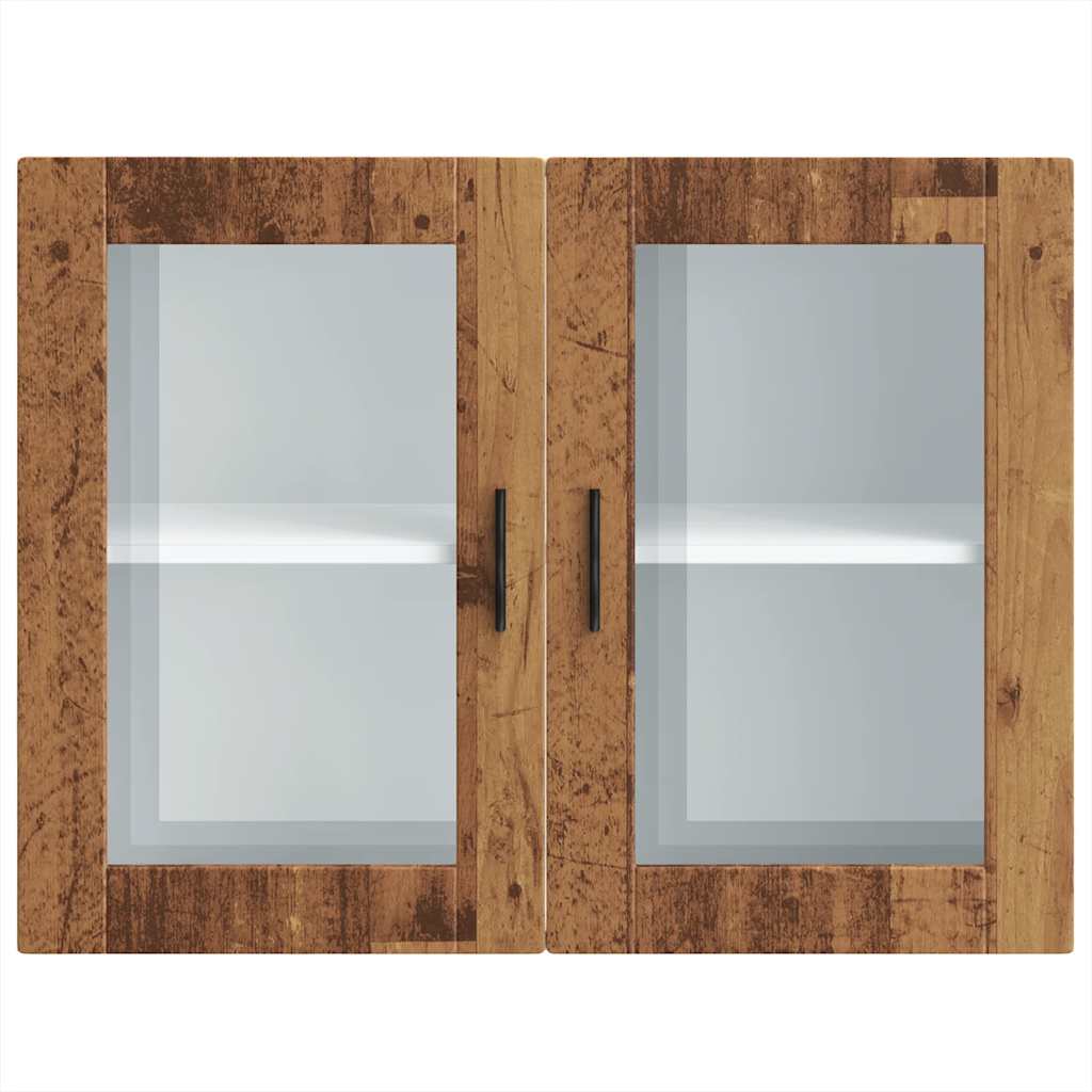 Keukenwandkast met glazen deur Porto oud houtkleurig