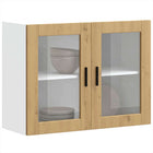 Keukenwandkast 80x31x60 cm artisanaal eiken glas