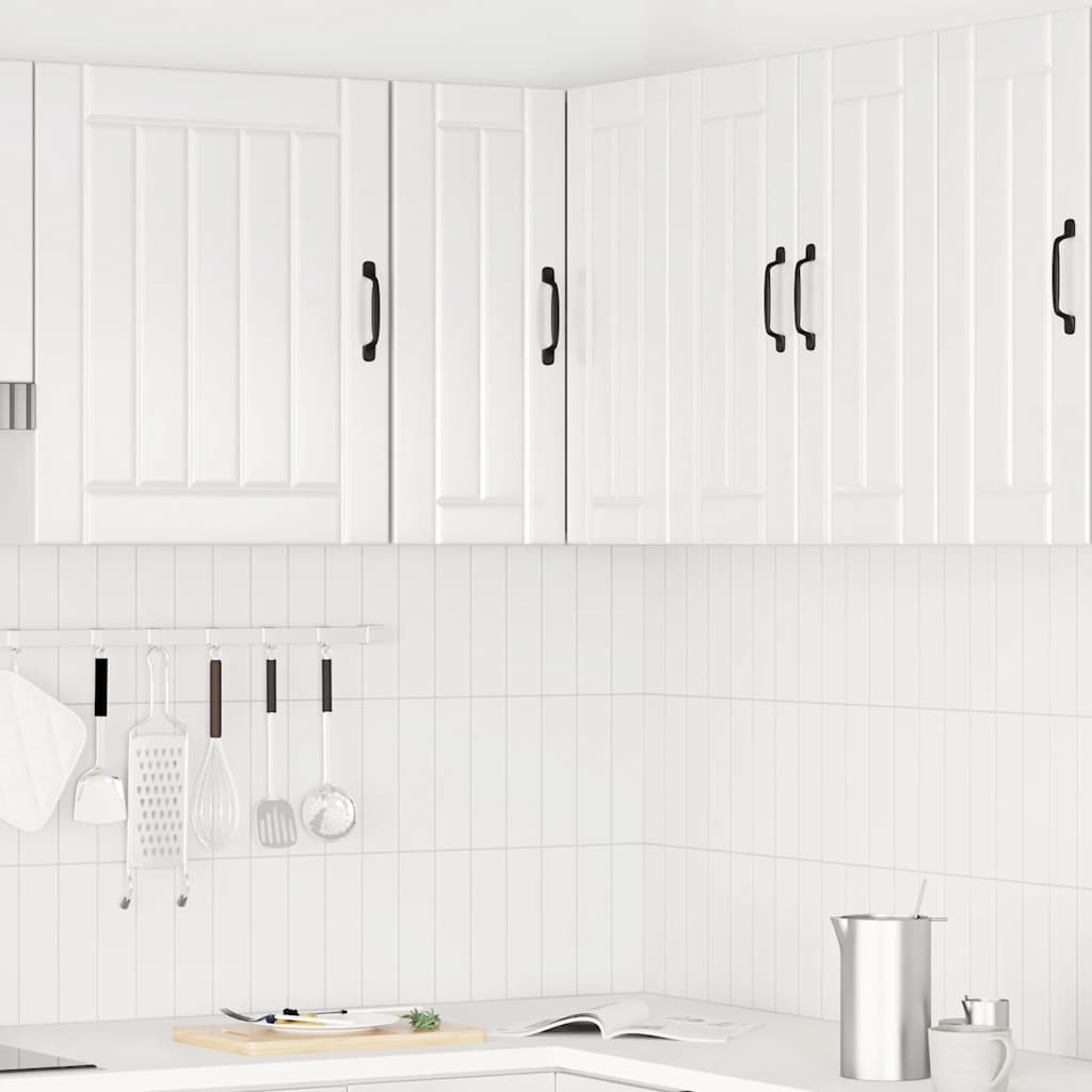 Keukenwandhoekkast Porto bewerkt hout hoogglans wit