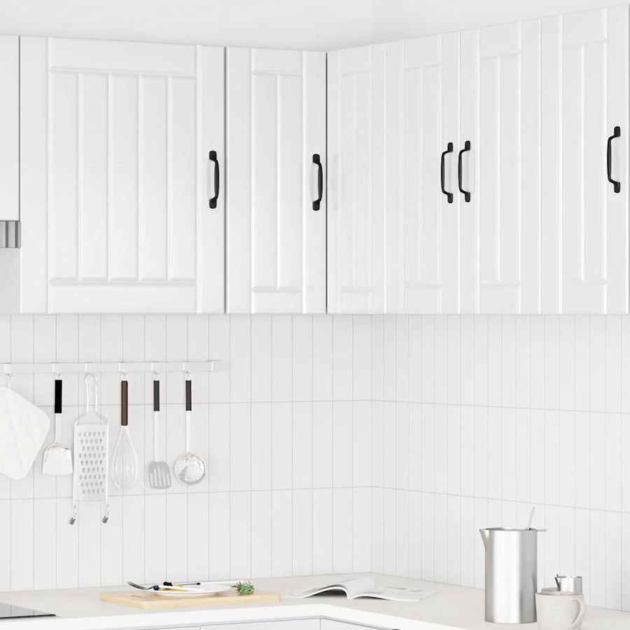 Keukenwandhoekkast Porto bewerkt hout hoogglans wit