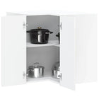 Kitchen wall corner cabinet Porto treated wood high-gloss white