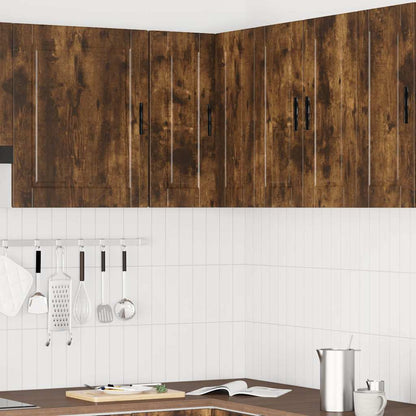 Keuken hoekkast "Porto" bewerkt hout gerookt eikenkleurig