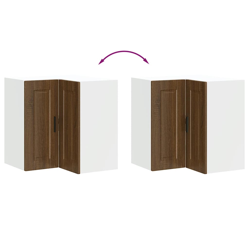 Keuken hoekkast "Porto" bewerkt hout bruin eikenkleur