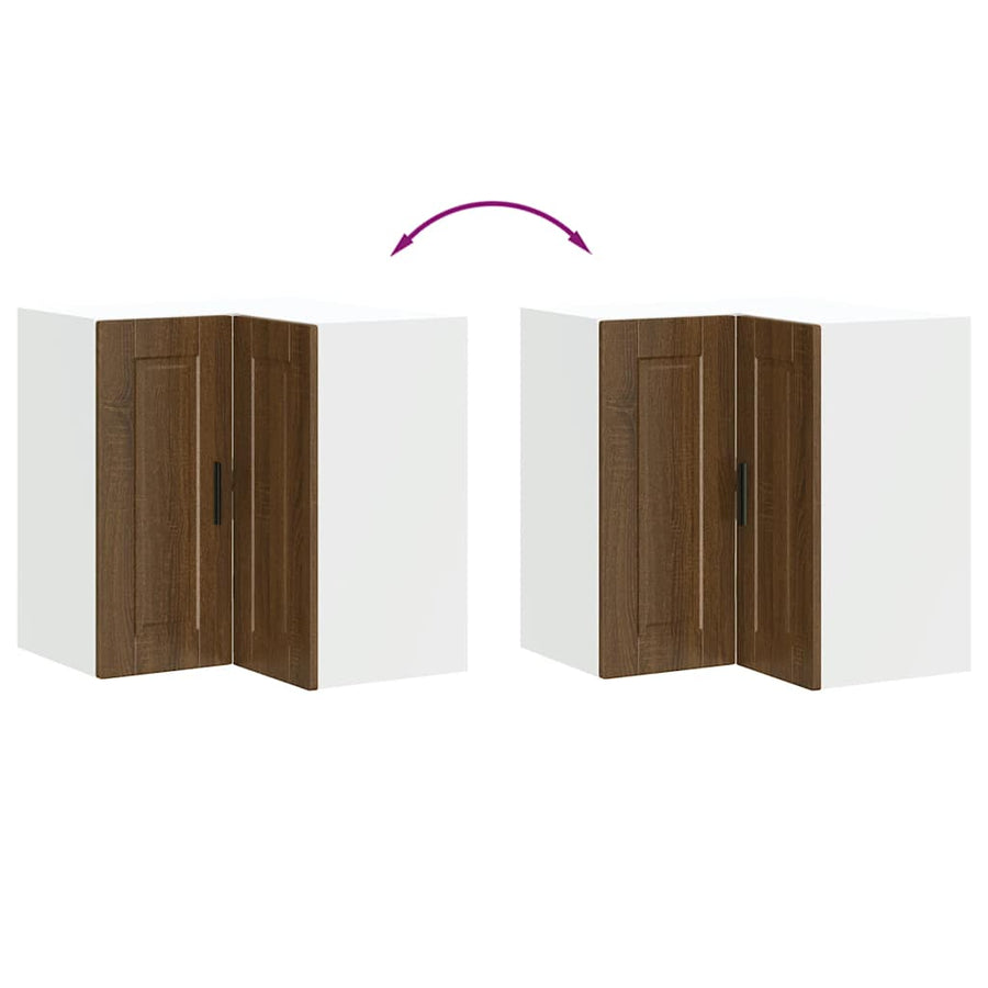 Keuken hoekkast "Porto" bewerkt hout bruin eikenkleur
