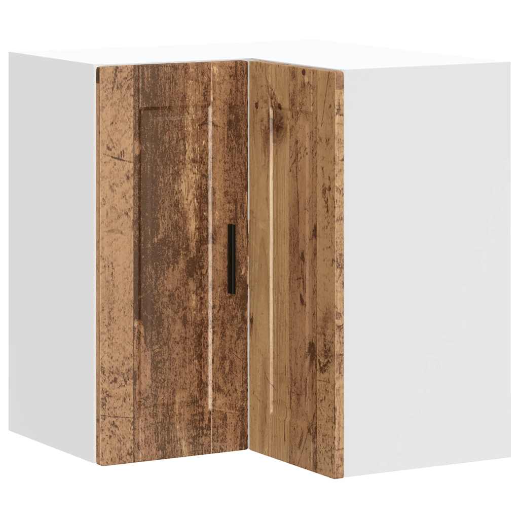 Keuken hoekkast "Porto" bewerkt hout oud houtkleurig