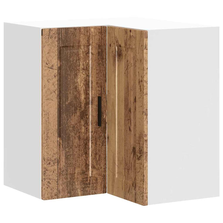 Keuken hoekkast "Porto" bewerkt hout oud houtkleurig