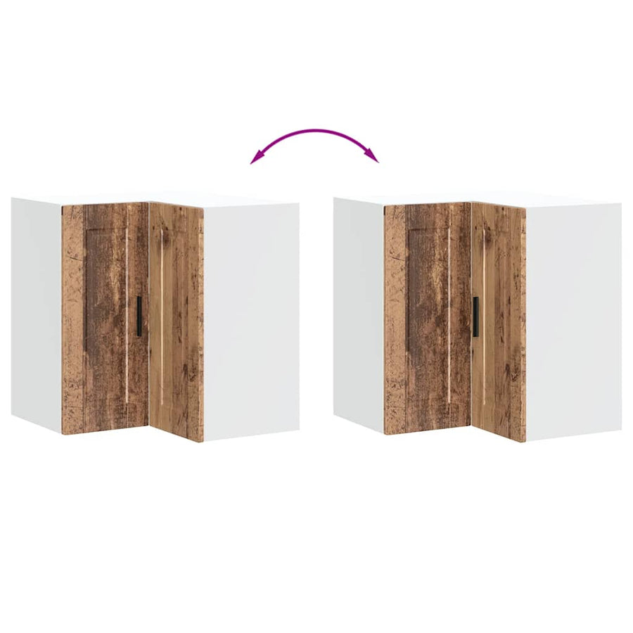 Keuken hoekkast "Porto" bewerkt hout oud houtkleurig