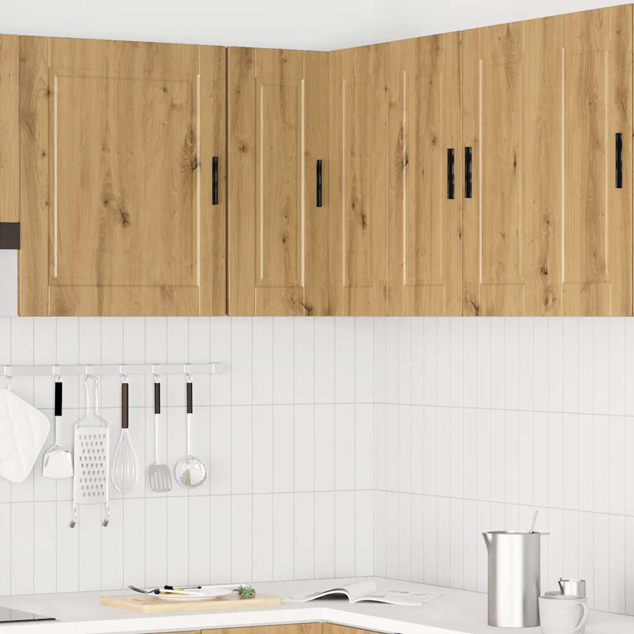 Keuken hoekkast "Porto" bewerkt hout artisanaal eikenkleur
