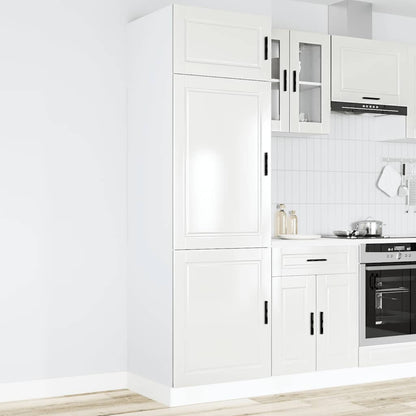 Keukenkast Porto bewerkt hout hoogglans wit