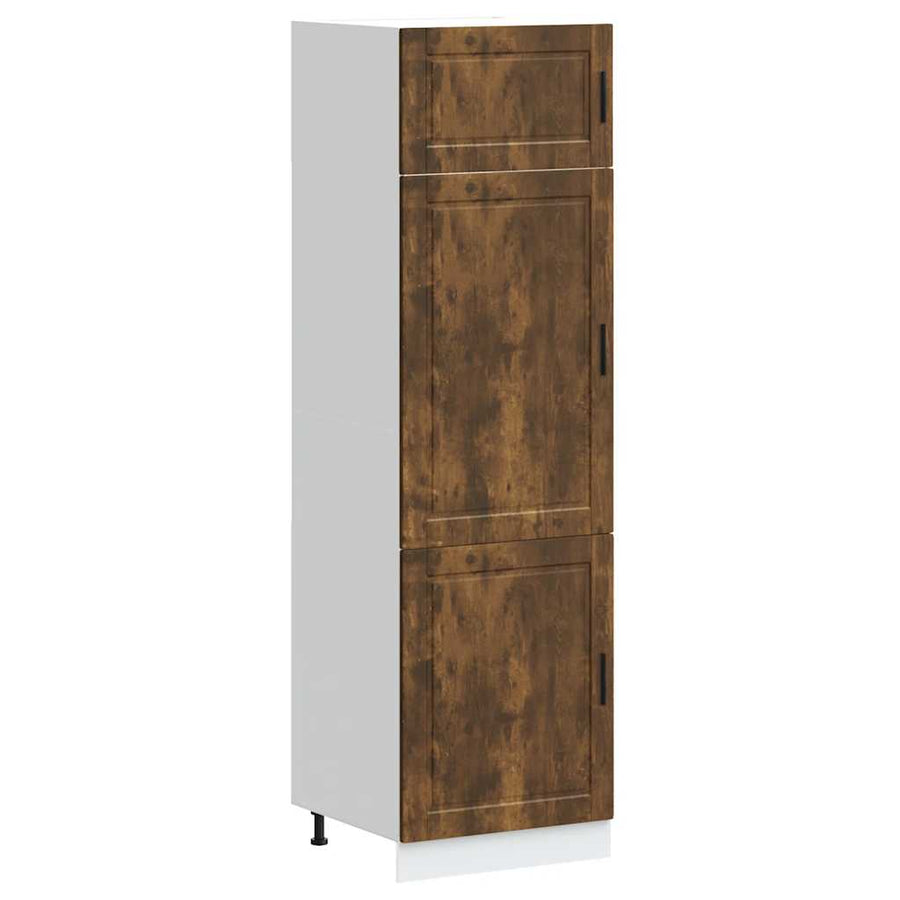 Keukenkast Porto bewerkt hout gerookt eikenkleurig