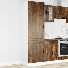 Keukenkast Porto bewerkt hout gerookt eikenkleurig