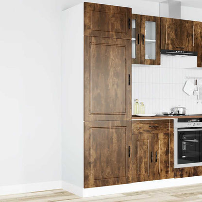 Keukenkast Porto bewerkt hout gerookt eikenkleurig
