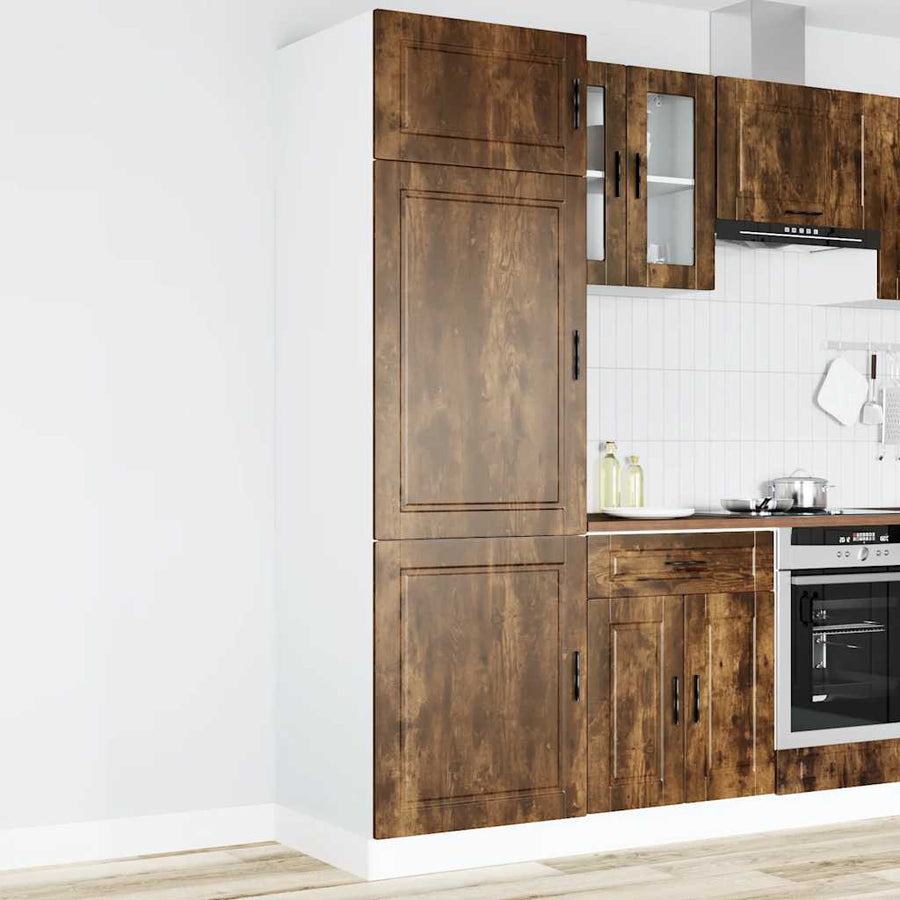 Keukenkast Porto bewerkt hout gerookt eikenkleurig