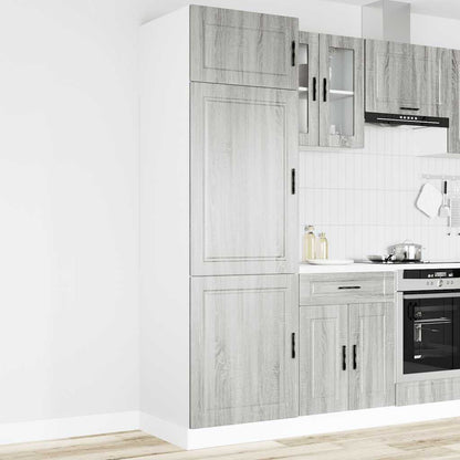 Keukenkast Porto bewerkt hout grijs sonoma eiken