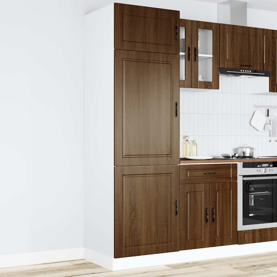 Keukenkast Porto bewerkt hout bruin eikenkleur