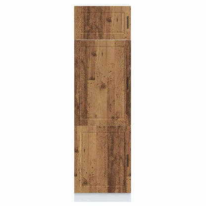Keukenkast Porto bewerkt hout oud houtkleurig