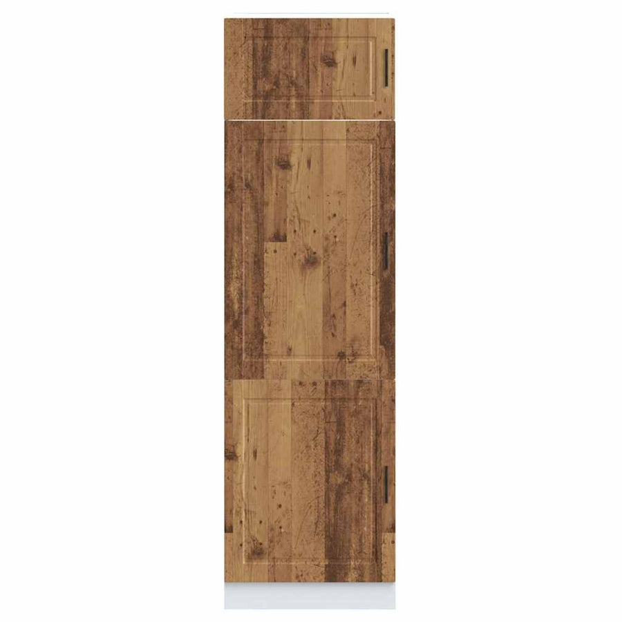 Keukenkast Porto bewerkt hout oud houtkleurig