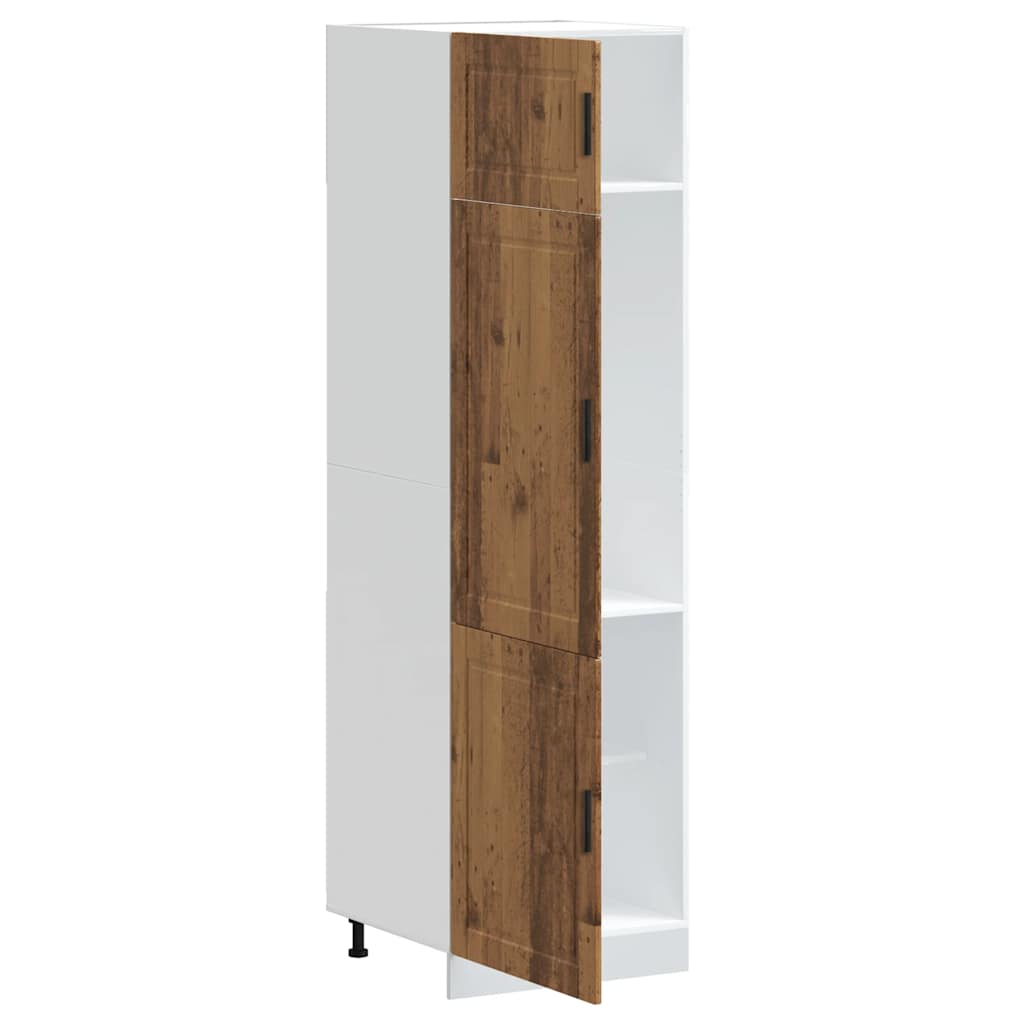 Keukenkast Porto bewerkt hout oud houtkleurig