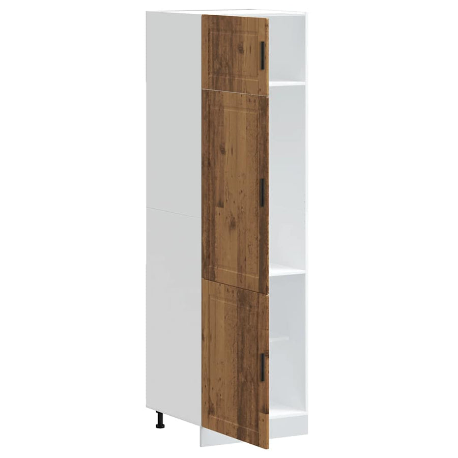 Keukenkast Porto bewerkt hout oud houtkleurig