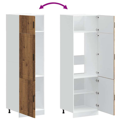 Keukenkast Porto bewerkt hout oud houtkleurig