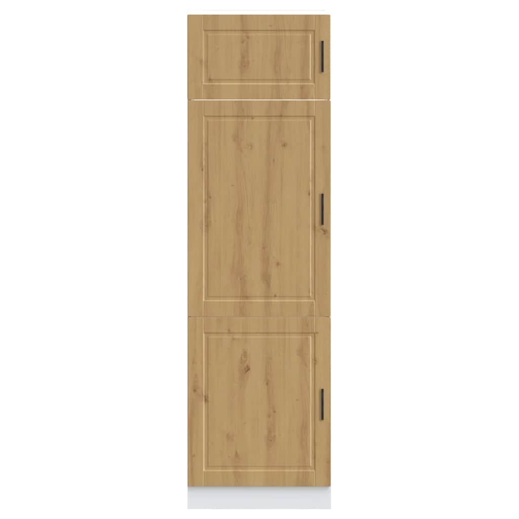 Keukenkast Porto bewerkt hout artisanaal eikenkleur
