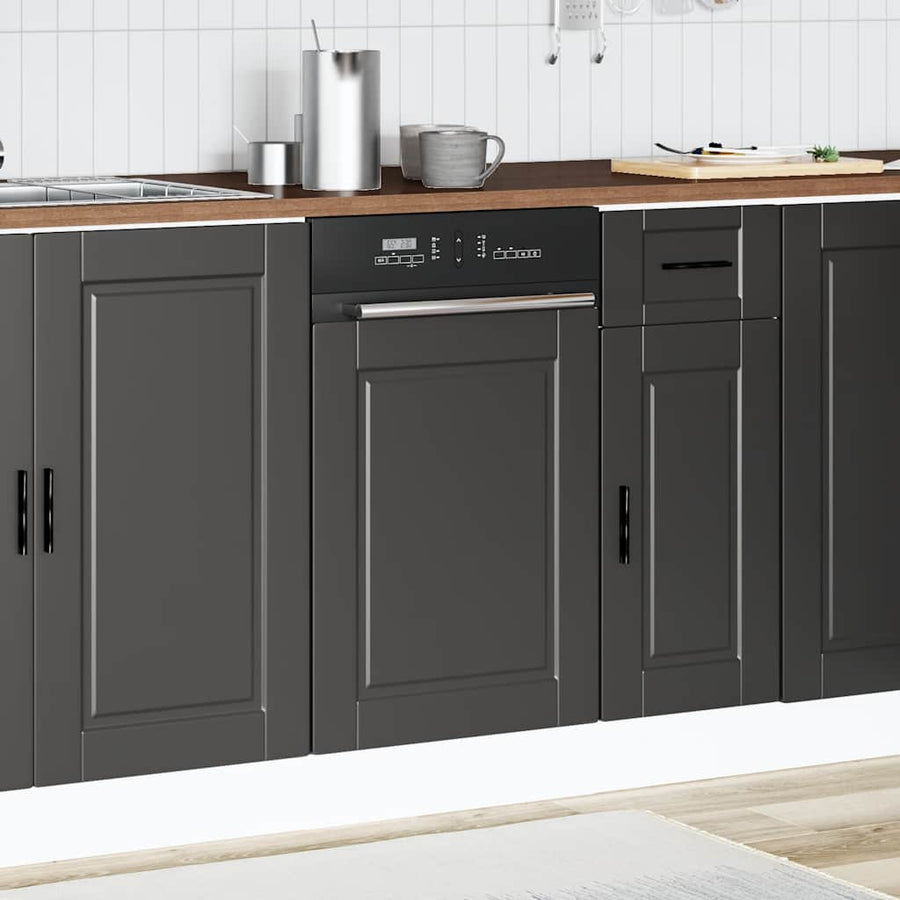 Vaatwaspaneel Porto 45x1,5x67 cm bewerkt hout zwart