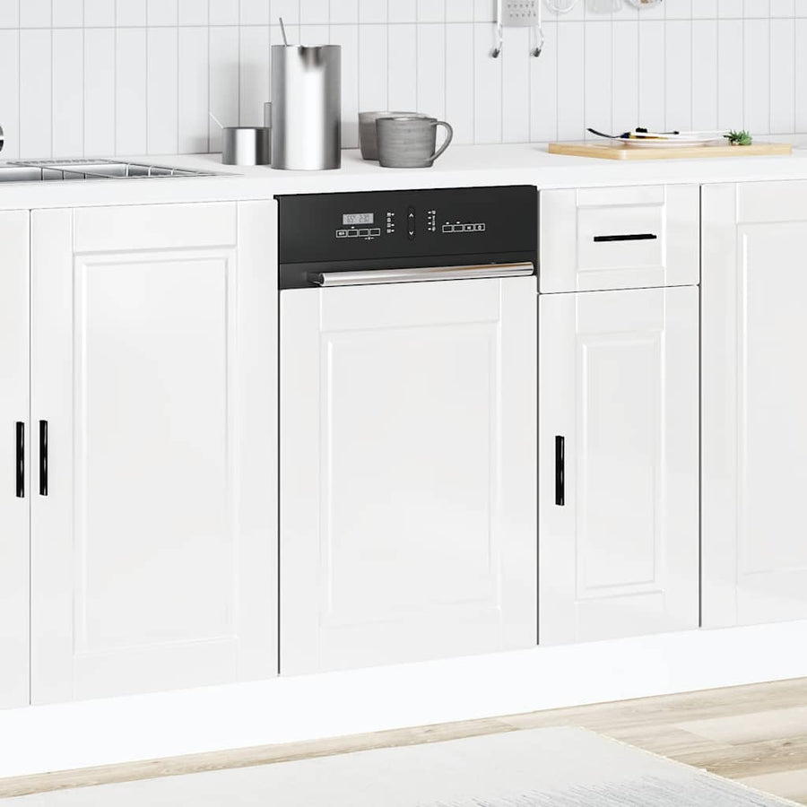 Vaatwaspaneel Porto 45x1,5x67 cm bewerkt hout hoogglans wit