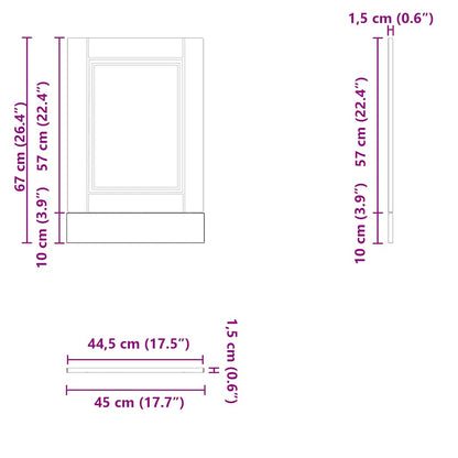 Vaatwaspaneel Porto 45x1,5x67 cm bewerkt hout sonoma eikenkleur