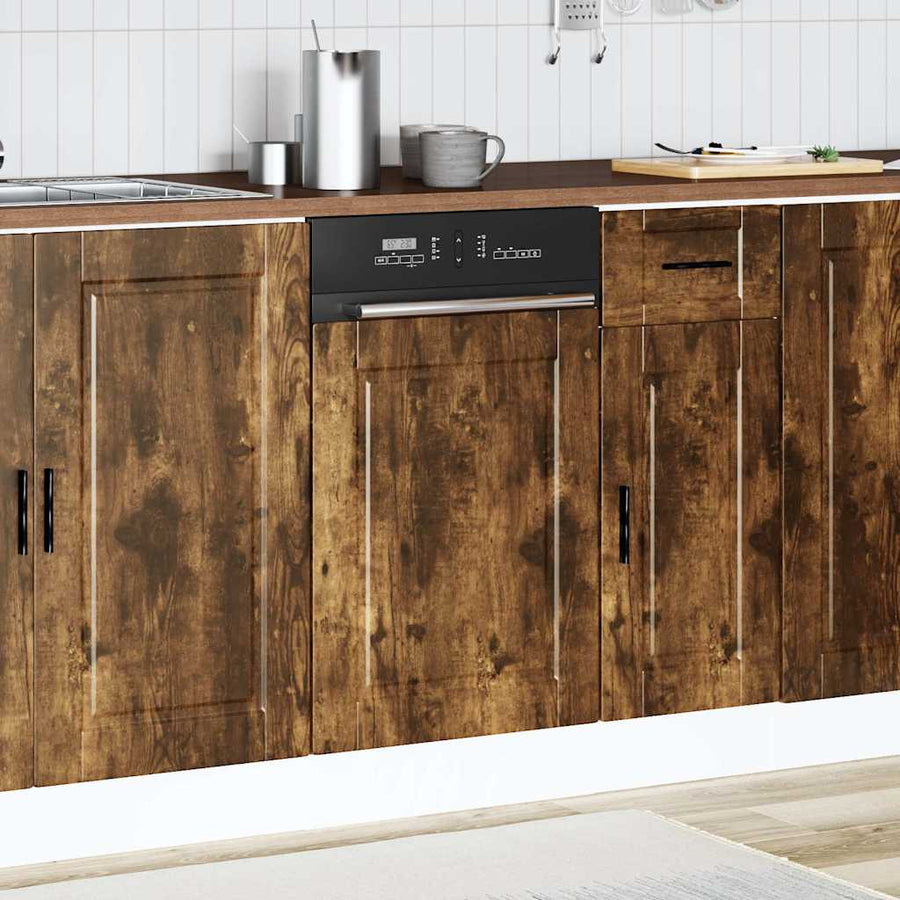 Vaatwaspaneel Porto 45x1,5x67 cm bewerkt hout gerookt eiken
