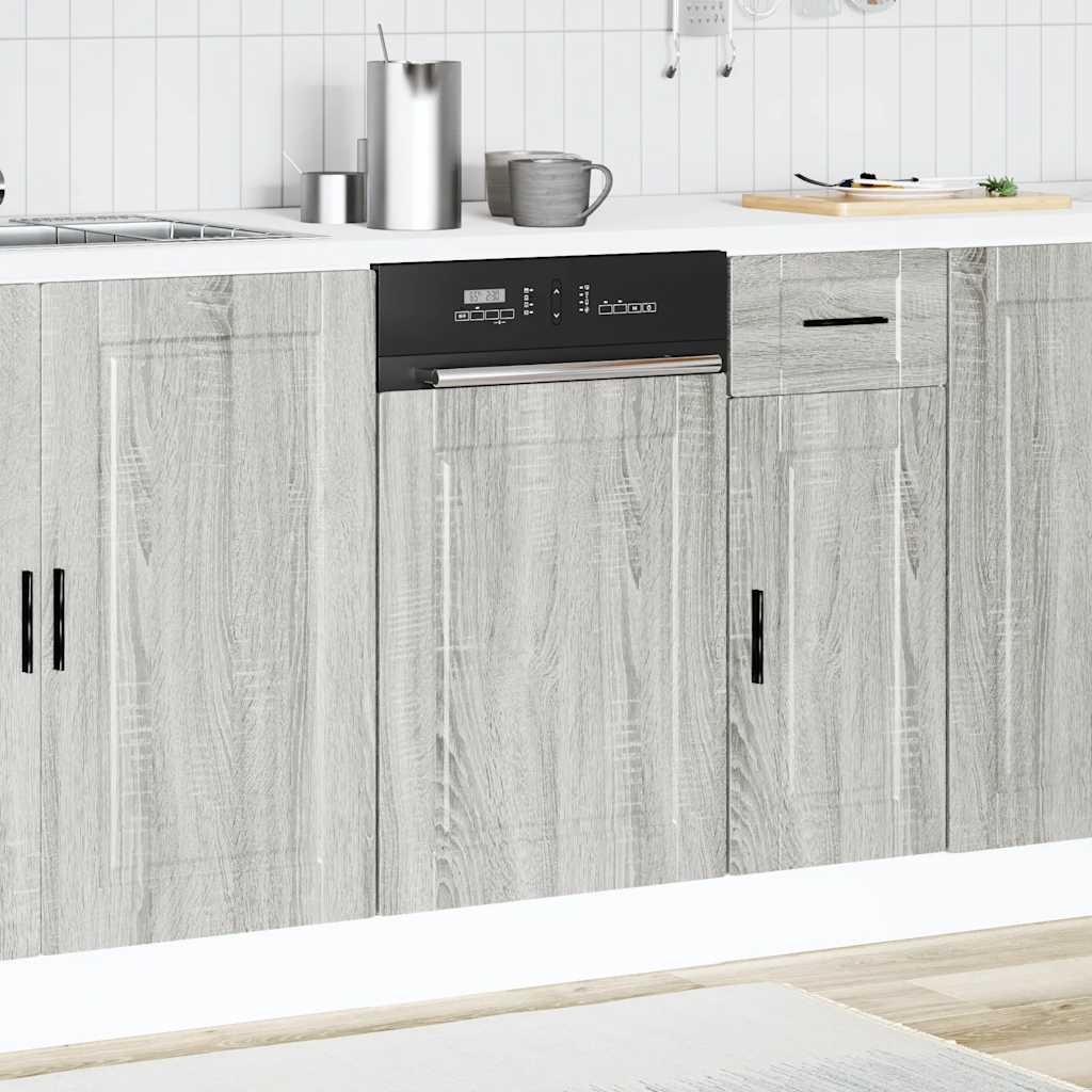 Vaatwaspaneel Porto 45x1,5x67cm bewerkt hout grijs sonoma eiken
