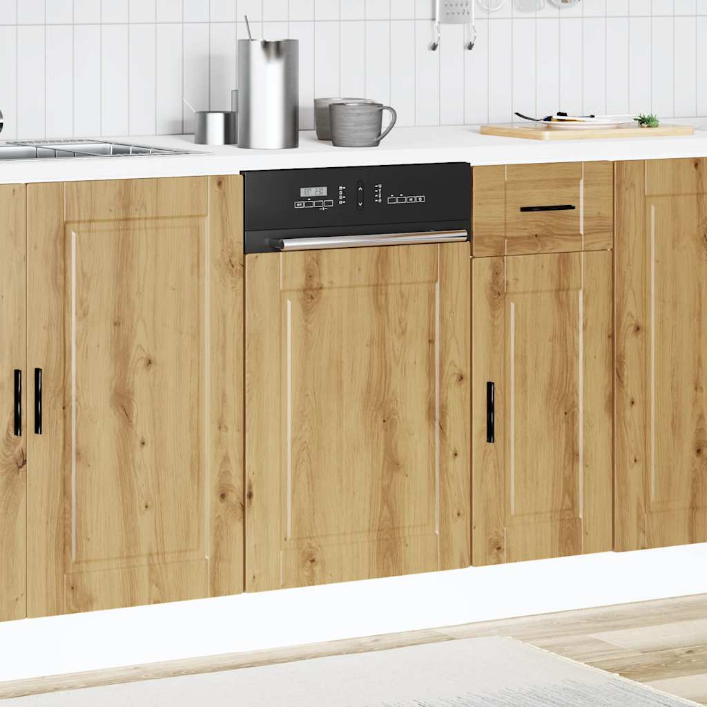 Vaatwaspaneel Porto 45x1,5x67 cm bewerkt hout artisanaal eiken