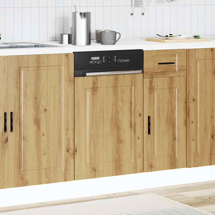 Vaatwaspaneel Porto 45x1,5x67 cm bewerkt hout artisanaal eiken