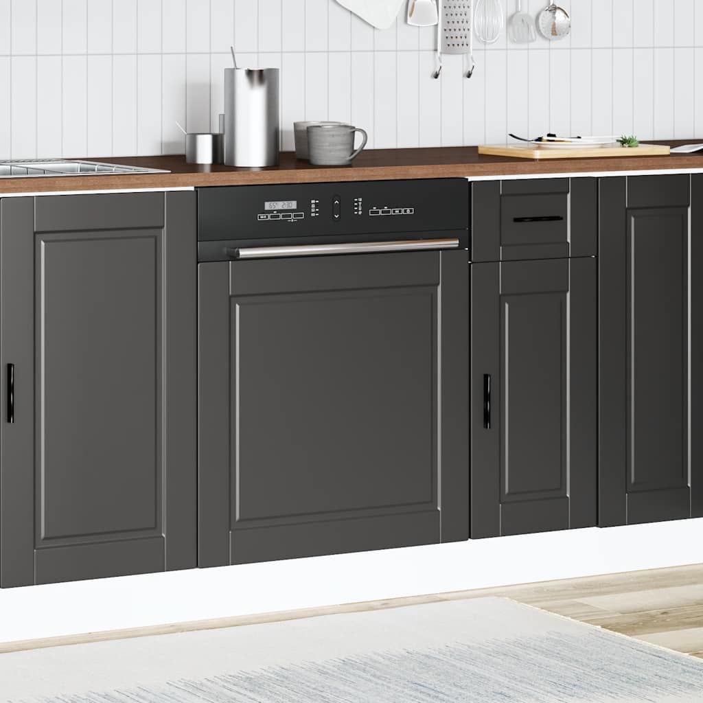 Vaatwaspaneel Porto 60x1,5x67 cm bewerkt hout zwart