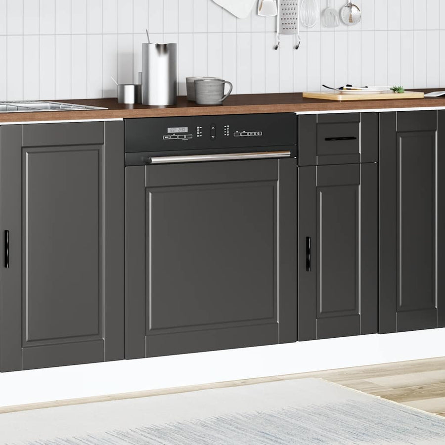 Vaatwaspaneel Porto 60x1,5x67 cm bewerkt hout zwart