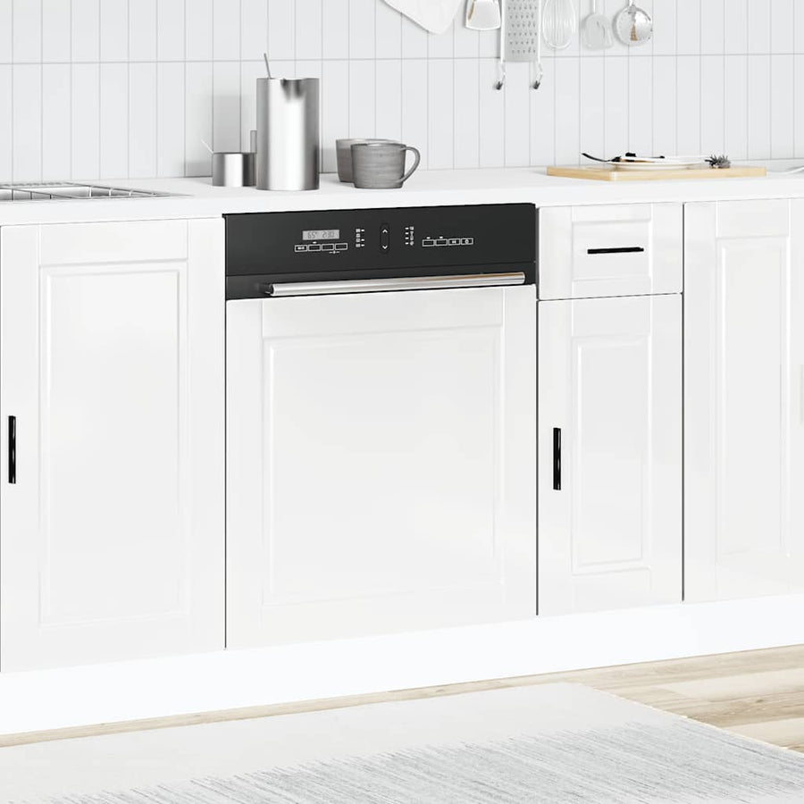 Vaatwaspaneel Porto 60x1,5x67 cm bewerkt hout hoogglans wit