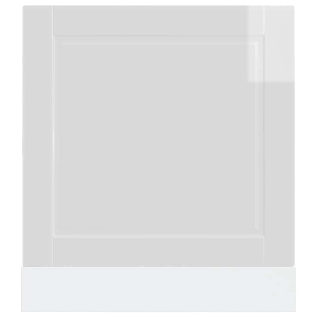 Vaatwaspaneel Porto 60x1,5x67 cm bewerkt hout hoogglans wit