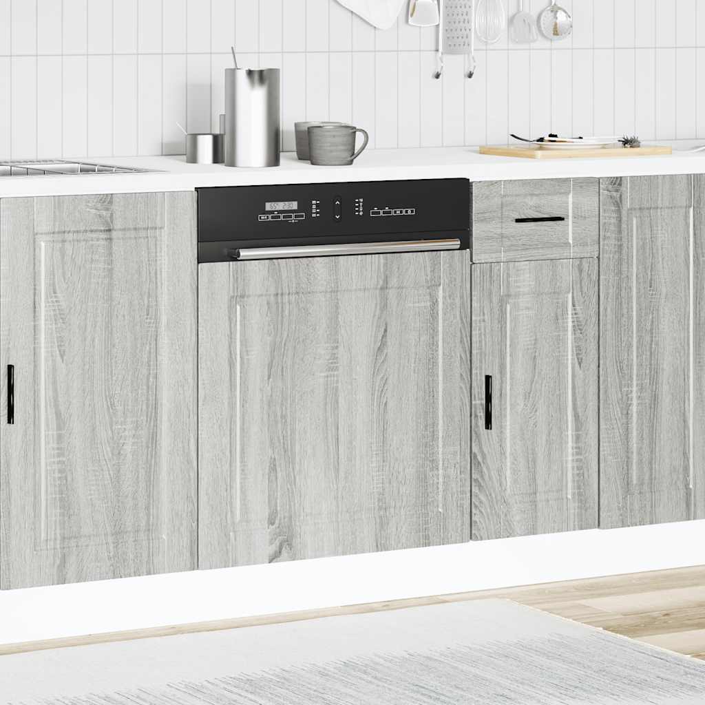 Vaatwaspaneel Porto 60x1,5x67cm bewerkt hout grijs sonoma eiken