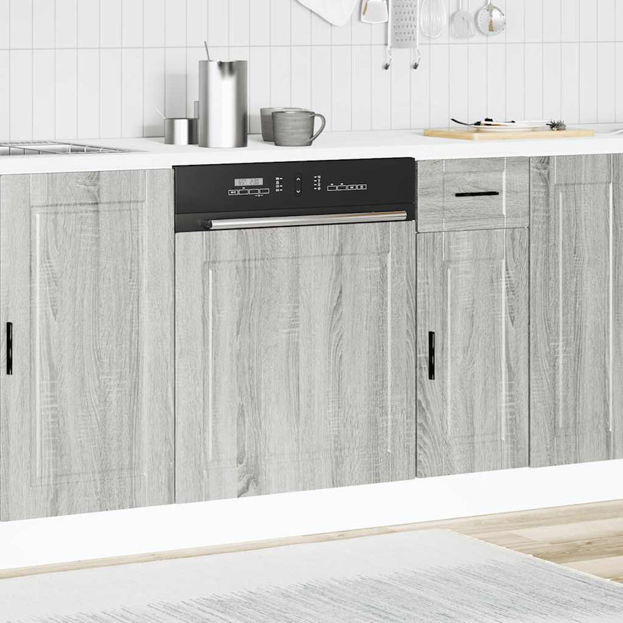 Vaatwaspaneel Porto 60x1,5x67cm bewerkt hout grijs sonoma eiken