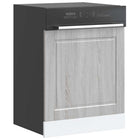 Vaatwaspaneel 60x1,5x67cm bewerkt hout grijs sonoma eiken