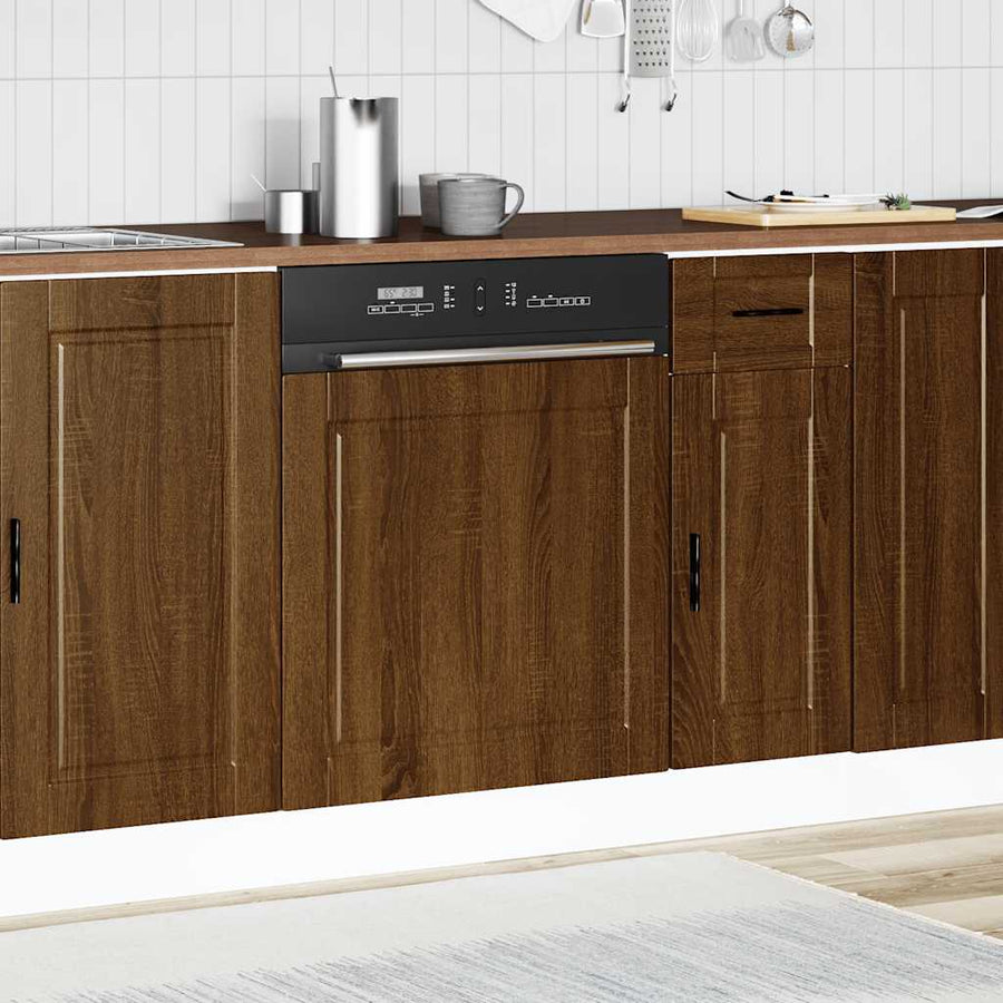 Vaatwaspaneel Porto 60x1,5x67 cm bewerkt hout bruin eikenkleur