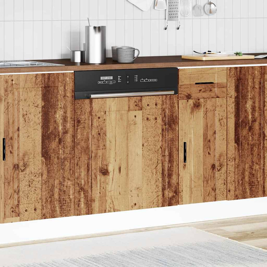 Vaatwaspaneel Porto 60x1,5x67 cm bewerkt hout oud houtkleurig