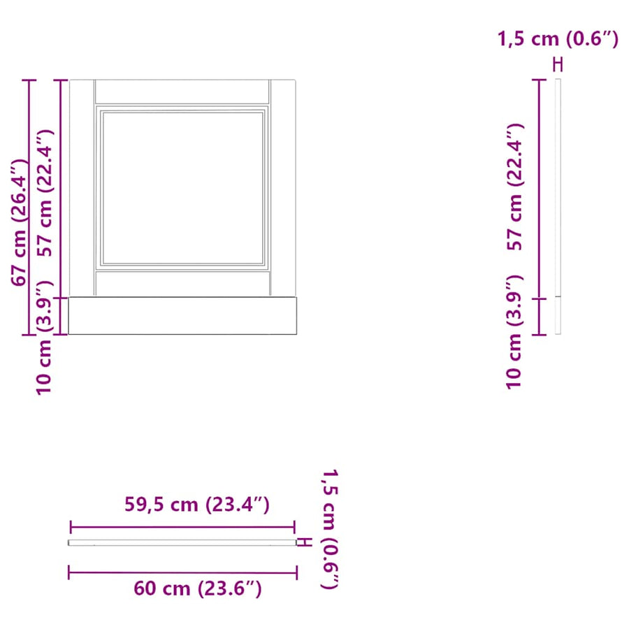 Vaatwaspaneel Porto 60X1,5X67 Cm Bewerkt Hout Artisanaal Eiken artisanaal eikenkleurig