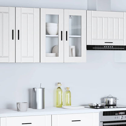 Keukenwandkast met glazen deur Porto wit