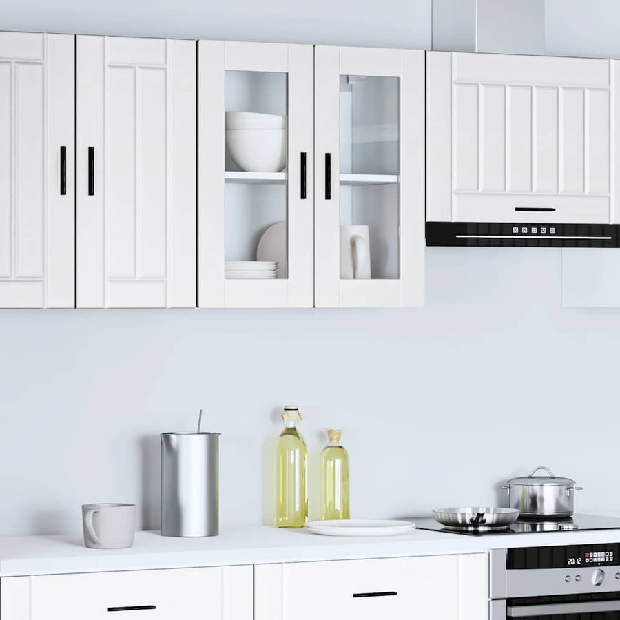 Keukenwandkast met glazen deur Porto wit