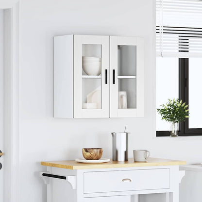 Keukenwandkast met glazen deur Porto wit