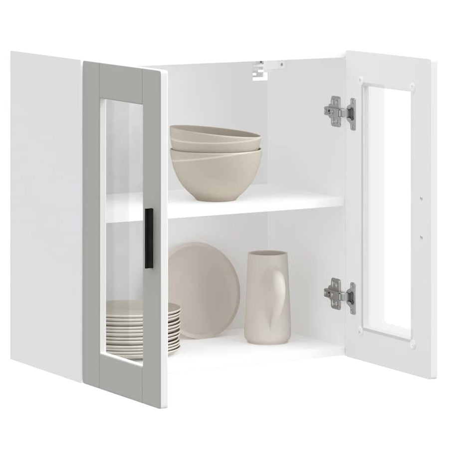 Keukenwandkast met glazen deur Porto wit
