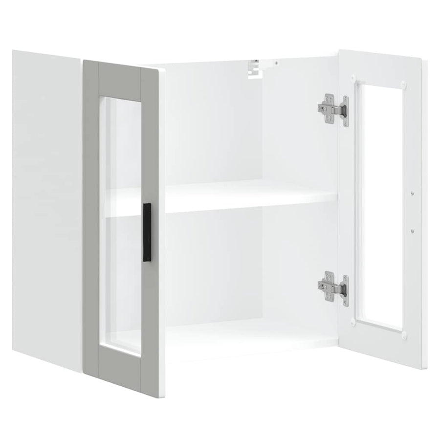 Keukenwandkast met glazen deur Porto wit
