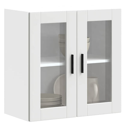 Keukenwandkast met glazen deur Porto wit