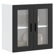 Keukenbovenkast 60x31x60 cm zwart bewerkt hout