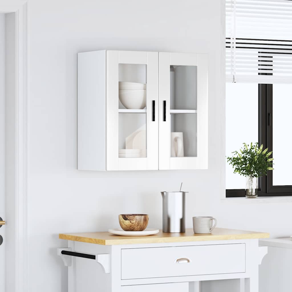 Keukenwandkast met glazen deur Porto hoogglans wit